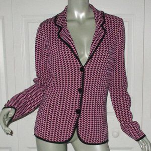 BCBG MAX AZRIA Pink & Black Houndstooth Check Jacket